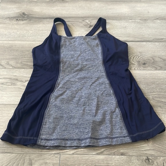 - Lululemon athletica  get fit tank navy heathered deep indigo size 10 - Picture 3 of 11